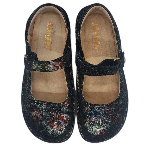Alegria Shoes - Alegria Romantic Mary Jane Shoes 38 8/8.5 Belle Colorful Shiny Floral Comfort